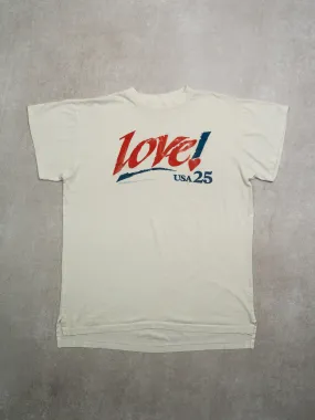 Vintage '89 White Love! USA 25 Stamp Tee (L)