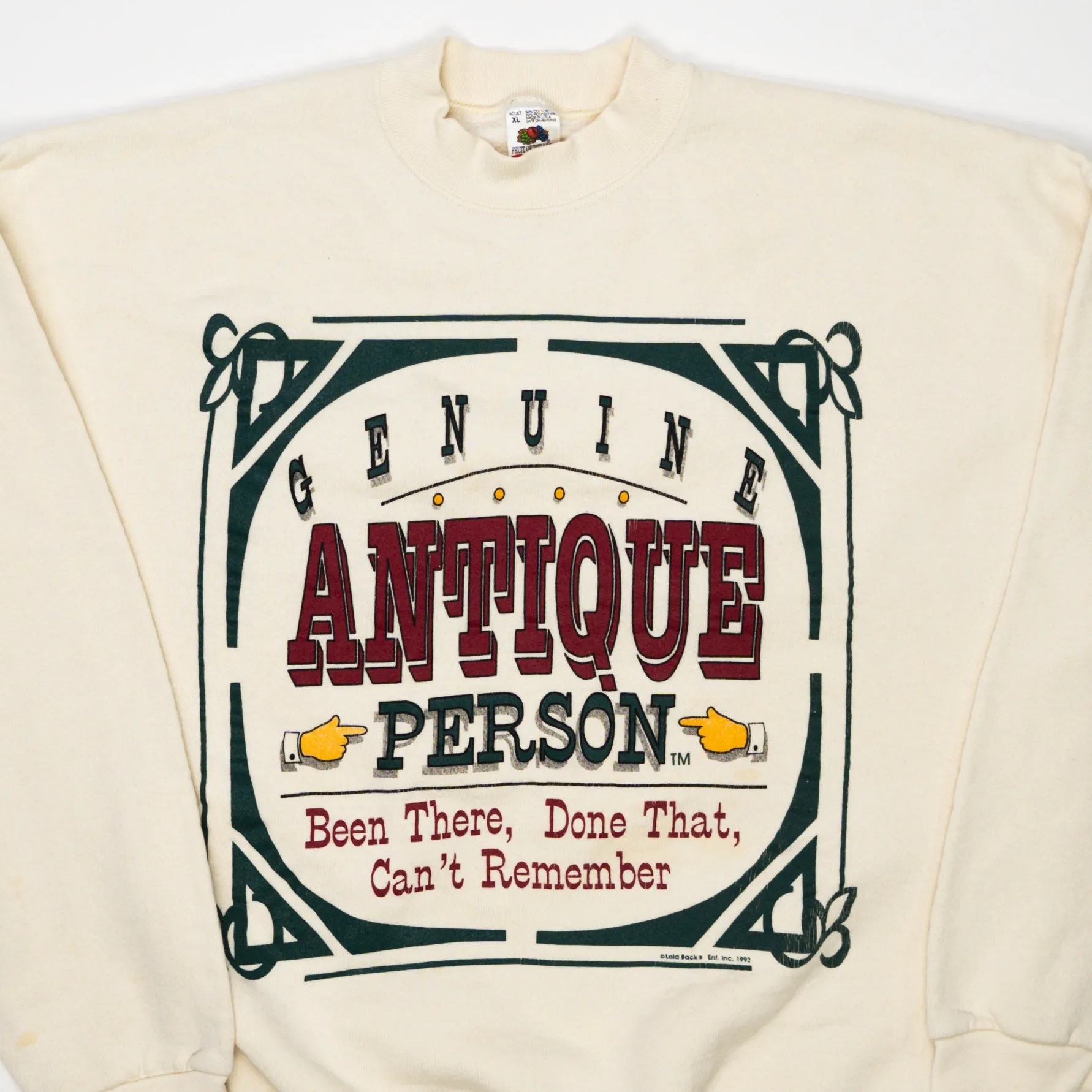 Vintage '92 Geniune Antique Person Crewneck (L)