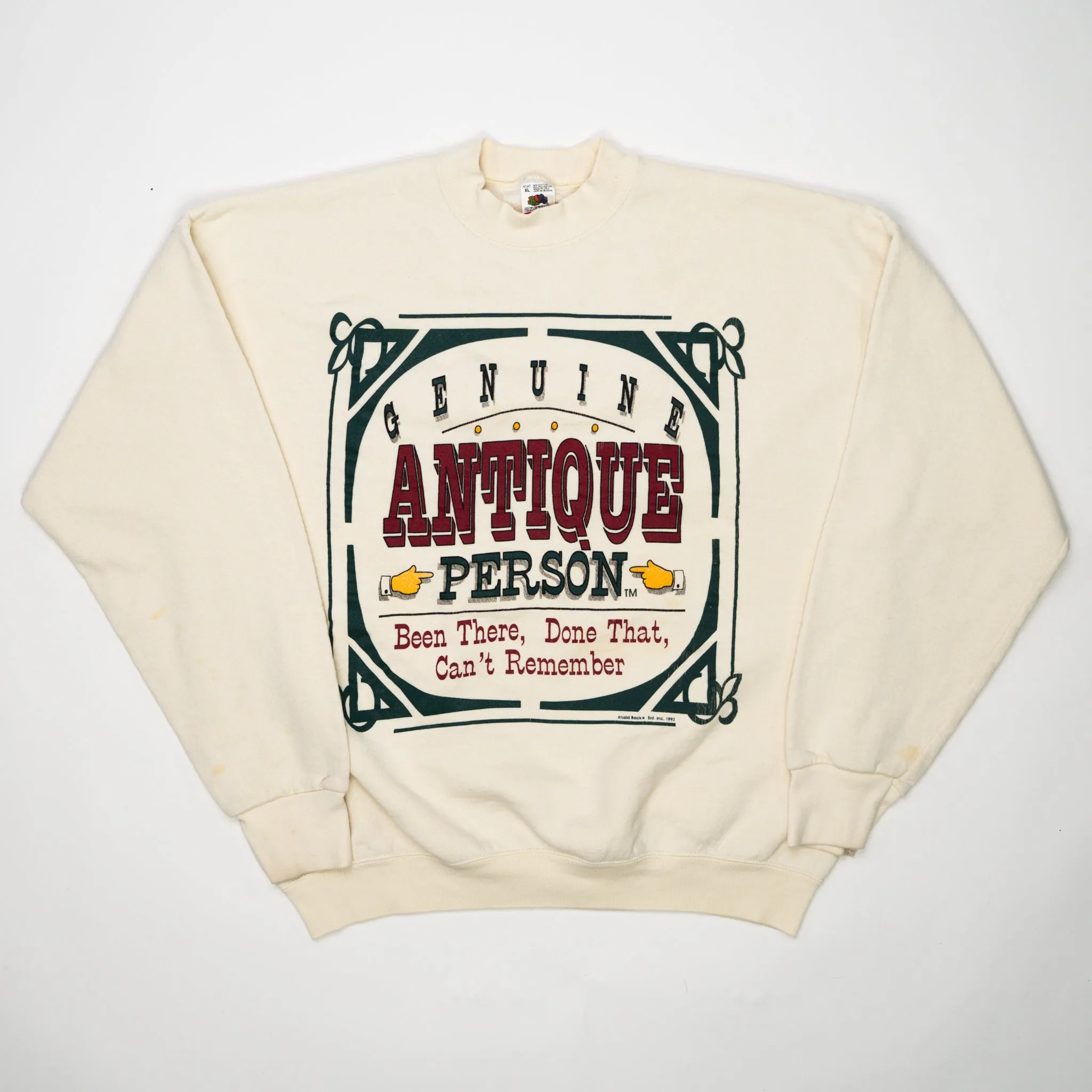 Vintage '92 Geniune Antique Person Crewneck (L)