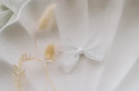 White tulle bow - Clip